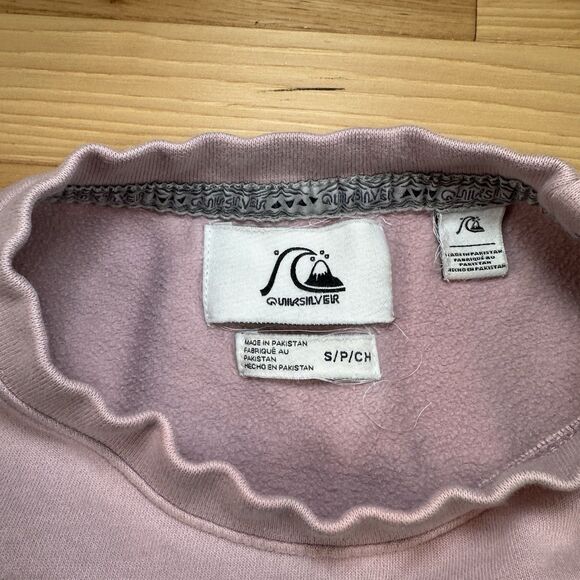 Quiksilver Women's Blue/Pink Oversized Sweatshirt Size Small Y2K - Bleach Marks - Picture 4 of 7